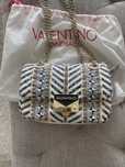 Дамска чанта Valentino златисто и бяло