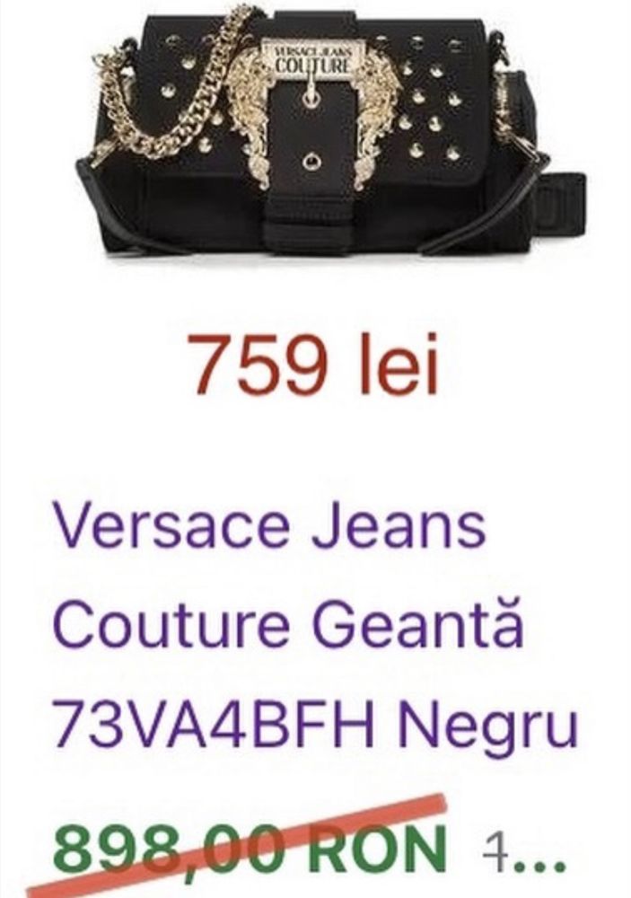 Geantă Versace Jeans Couture Neagră