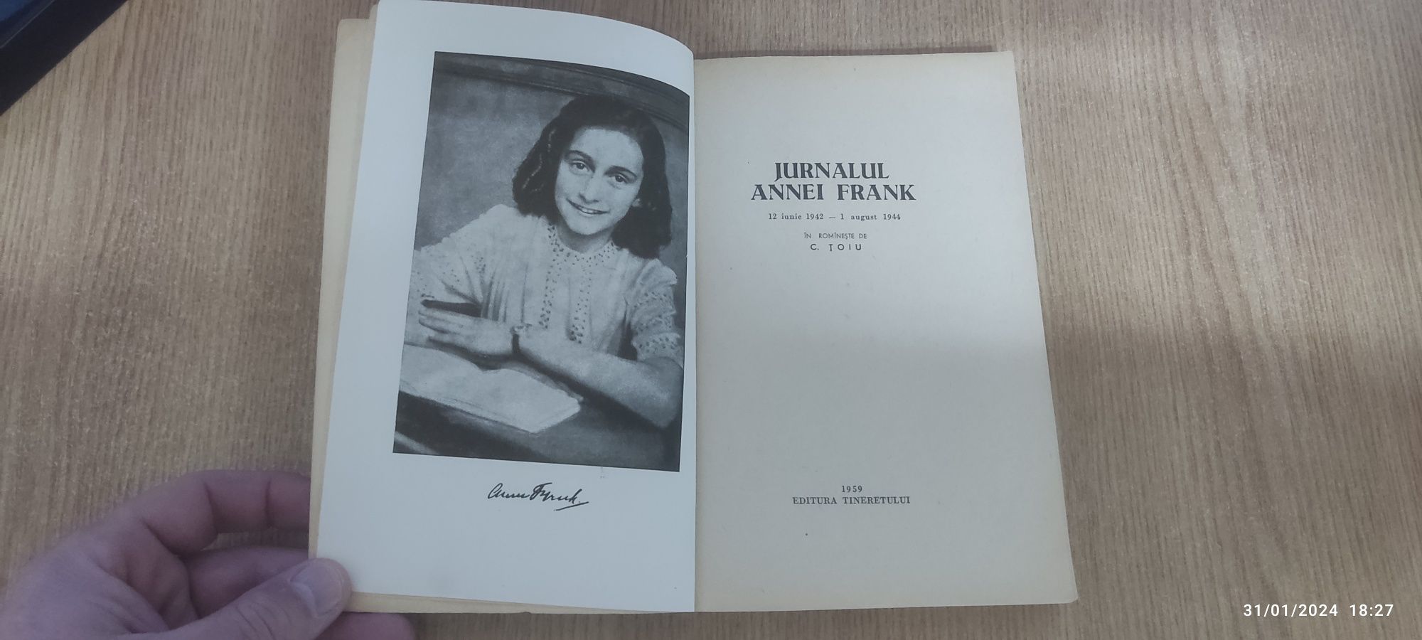 Jurnalul Annei Frank, editia I, anul 1959