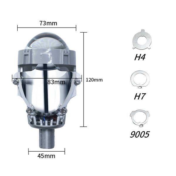 Bi-LED лупи за вграждане, 2.5 инча, 80W 7000lm, 12V,2бр