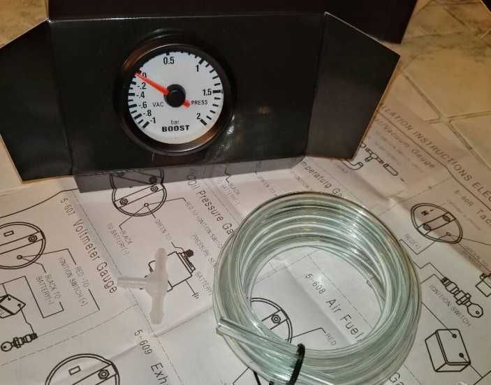 Механичен бустметър 2 бара 52мм,буустметър,Boostmeter,ТОП ЦЕНА