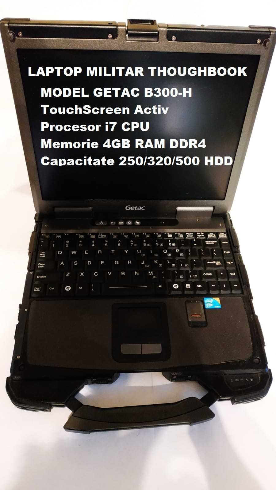 Laptop militar Getac B300X i7, Diagnoza auto, Touchscreen, SSD