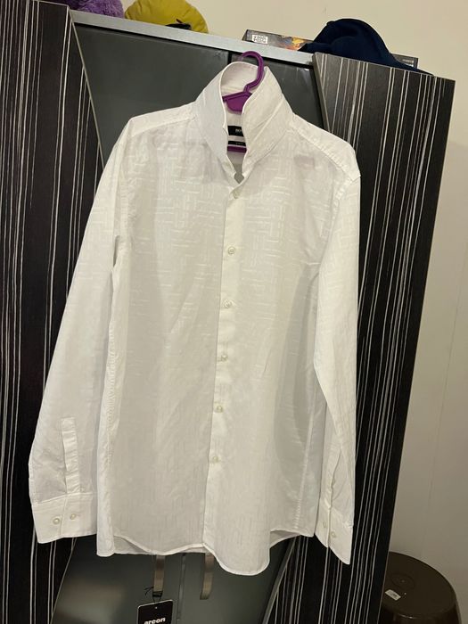 Мъжка риза BOSS HUGO BOSS - Slim Fit, бяла, размер M