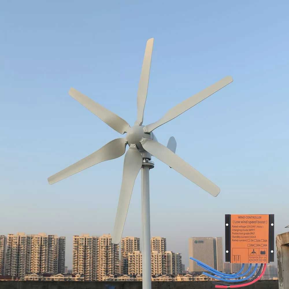 Eoliana 48Volţi / 800 Waţi , 6 Pale + MPPT Controler , Noua