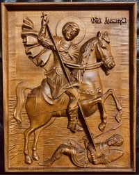 Дърворезба - икона на Свети Димитър Солунски