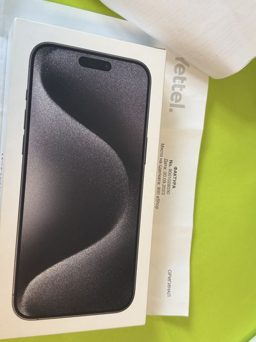 КАТО НОВ 256GB iPhone 15 Pro Max Yettel Гаранция 2026г. Black / Черен