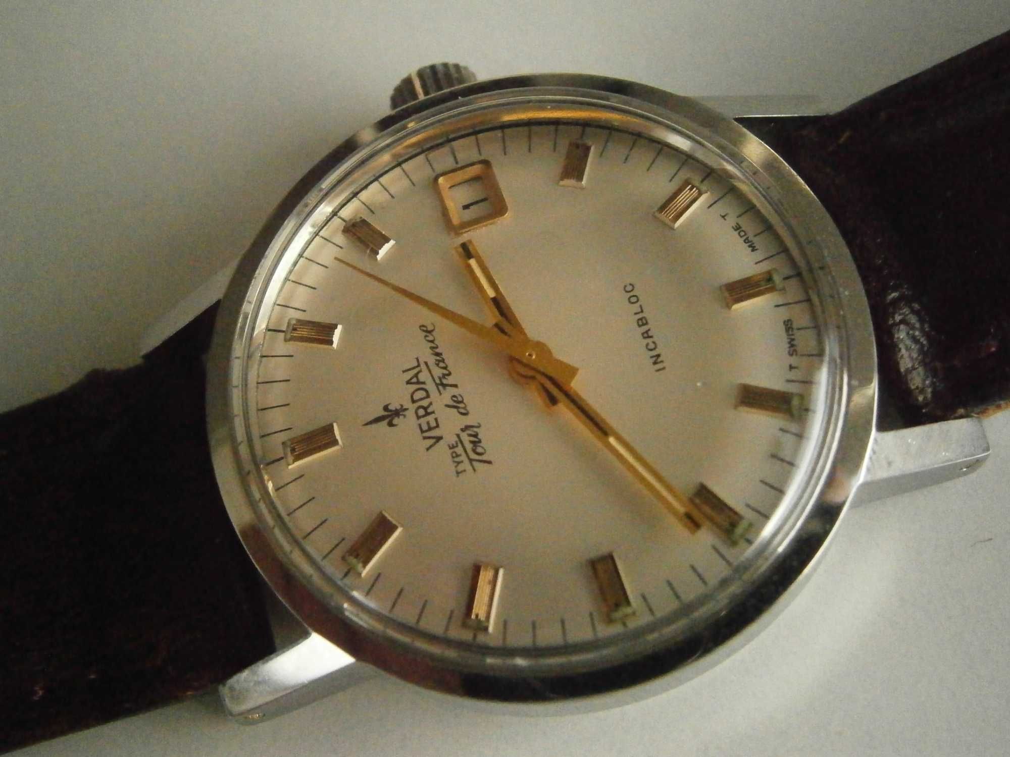 NOS VERDAL Tour de France, hand winding AS 1880, 17 jewels, Swiss TOP!