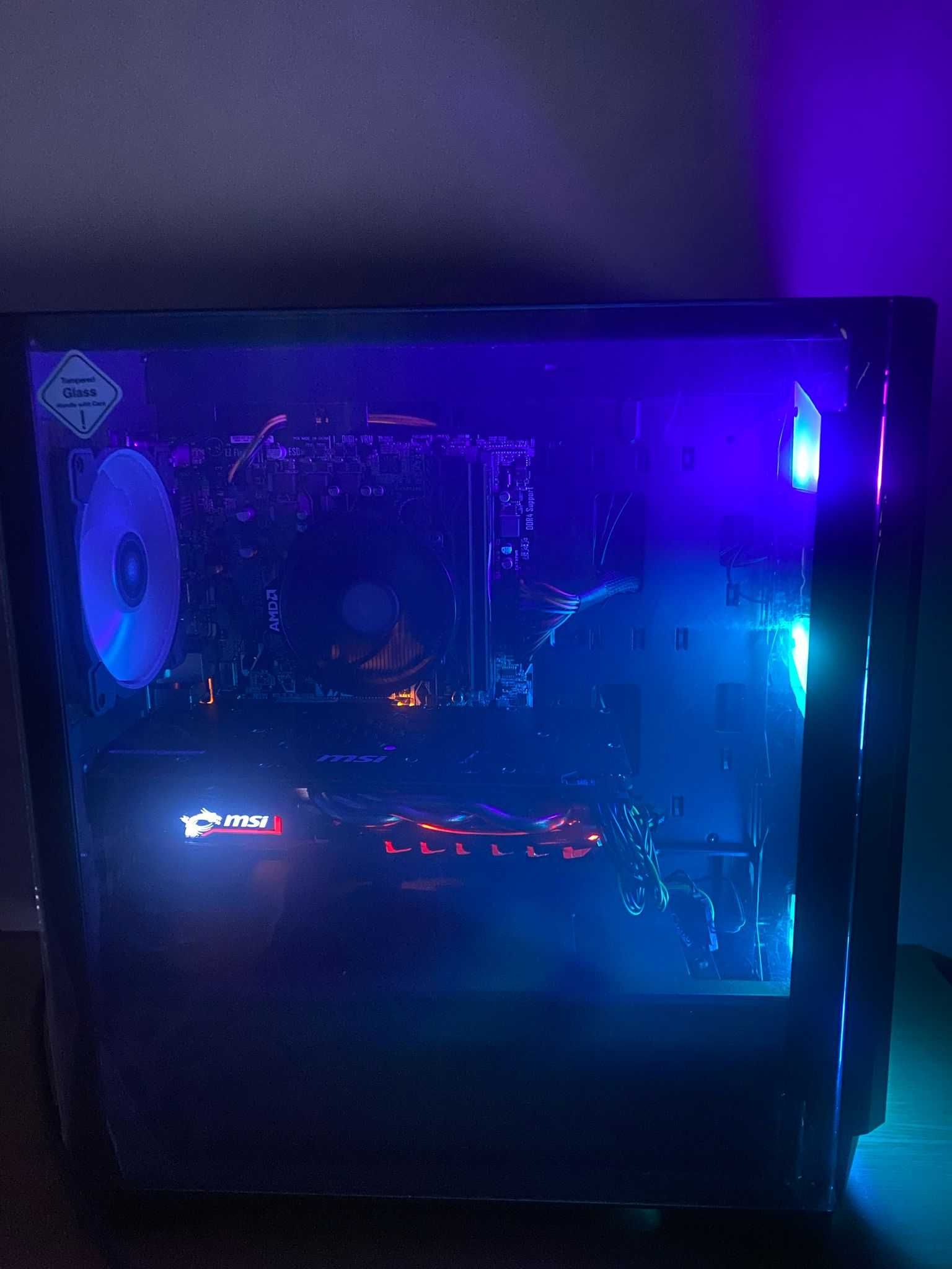 Sistem gaming Ryzen 5 2600 3.4ghz 16gb,ssd 256gb+500gb,pv Rx 580 8gb