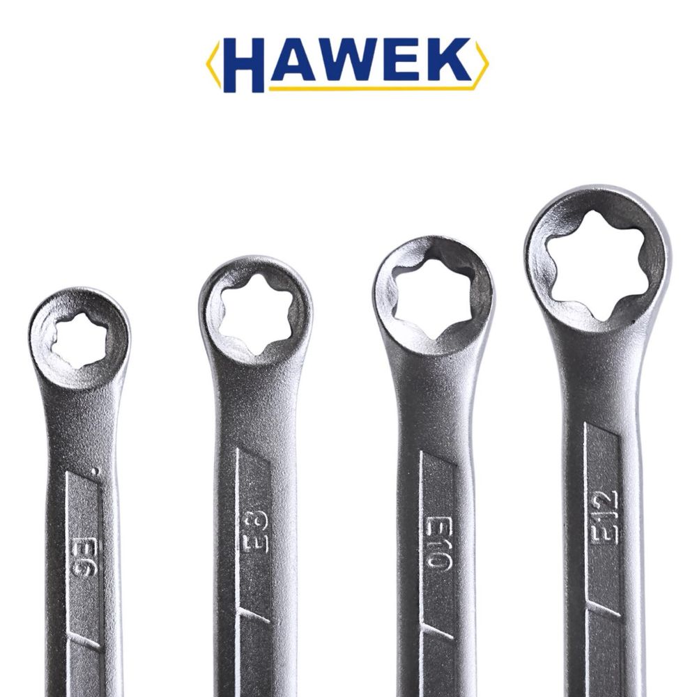 Ключ Е-TORX комплект 4 броя в блистер HAWEK