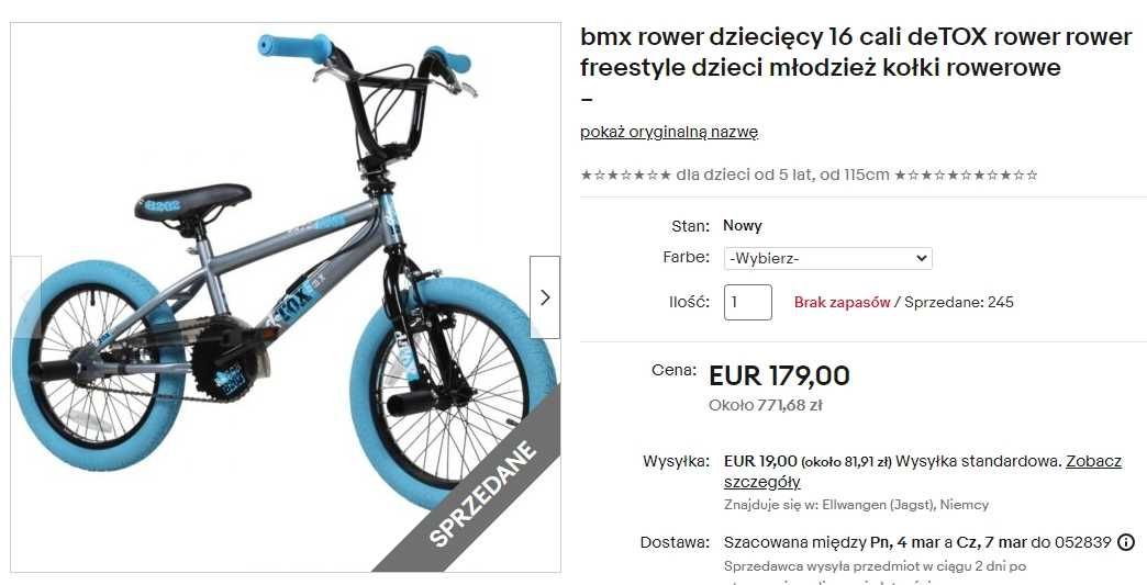 Bicicleta deTOX BMX 16 Inch