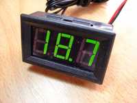 Панелен LED / LCD термометър -50 - +110 ° C със сонда червен/син/зелен