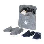 Set 6 papuci de casa din fetru cu geanta de depozitare 3 marimi unisex