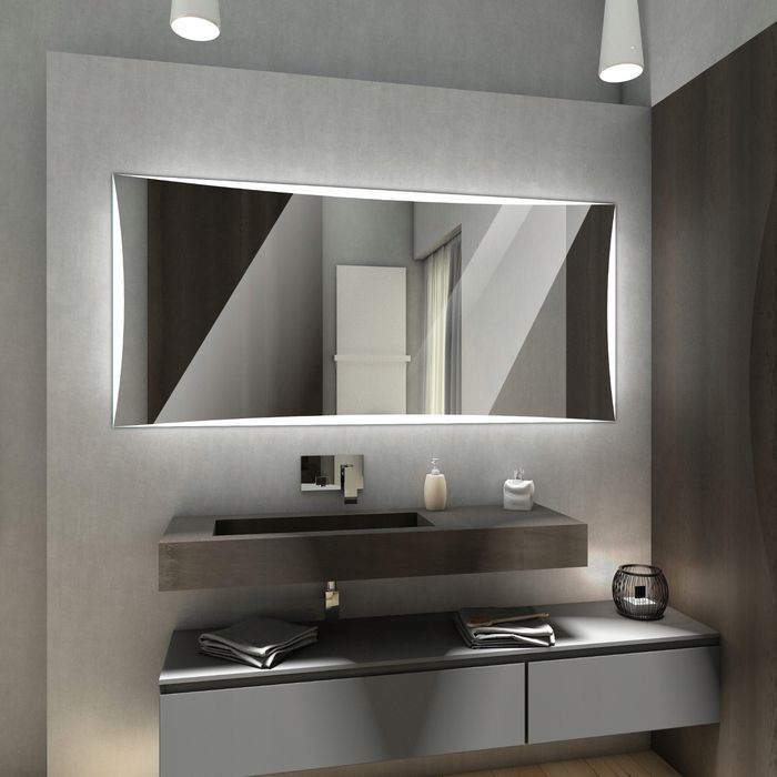 Oglinda baie Led 90cm x 60cm ,dezaburire,montaj vertical si orizontal