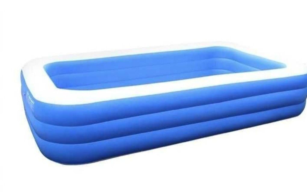 Piscina dreptunghiulara gonflabila familie 210 cm ×140 cm cu 3 inele