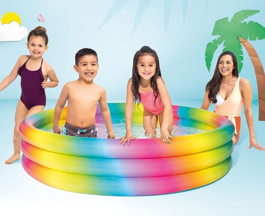 Многоцветен надуваем детски басейн Intex - Идеален за забавления