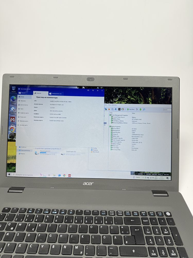 Acer Aspire E5-772G/17,3” HD+/NVIDIA GT 940M/12GB RAM/128GB SSD+1TB