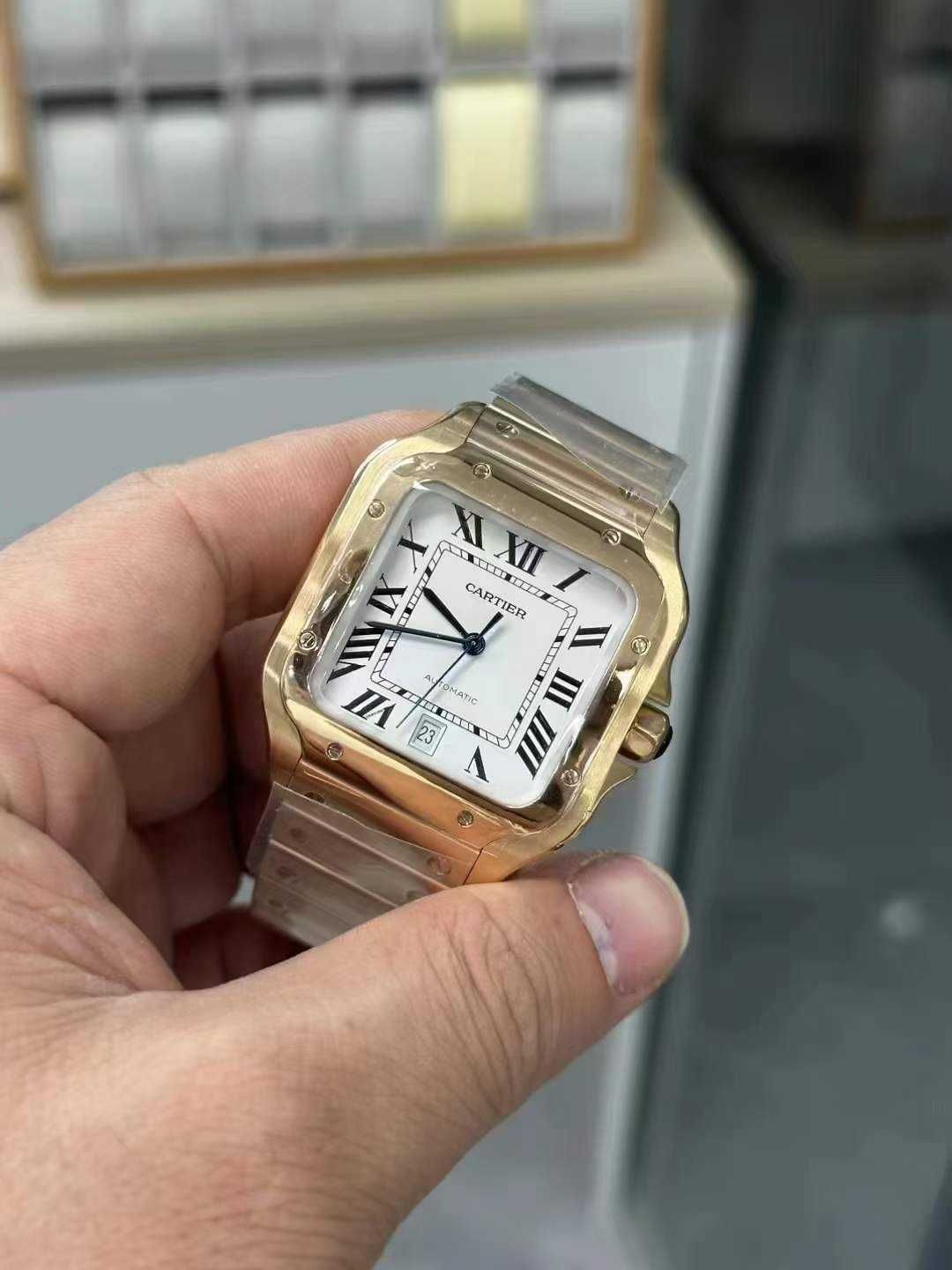 Часовници Cartier santos 100 розово злато