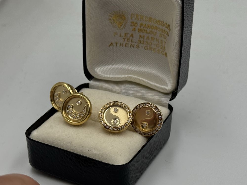 Cercei Miscatori  Aur 18 k Cu diamante Care Se misca