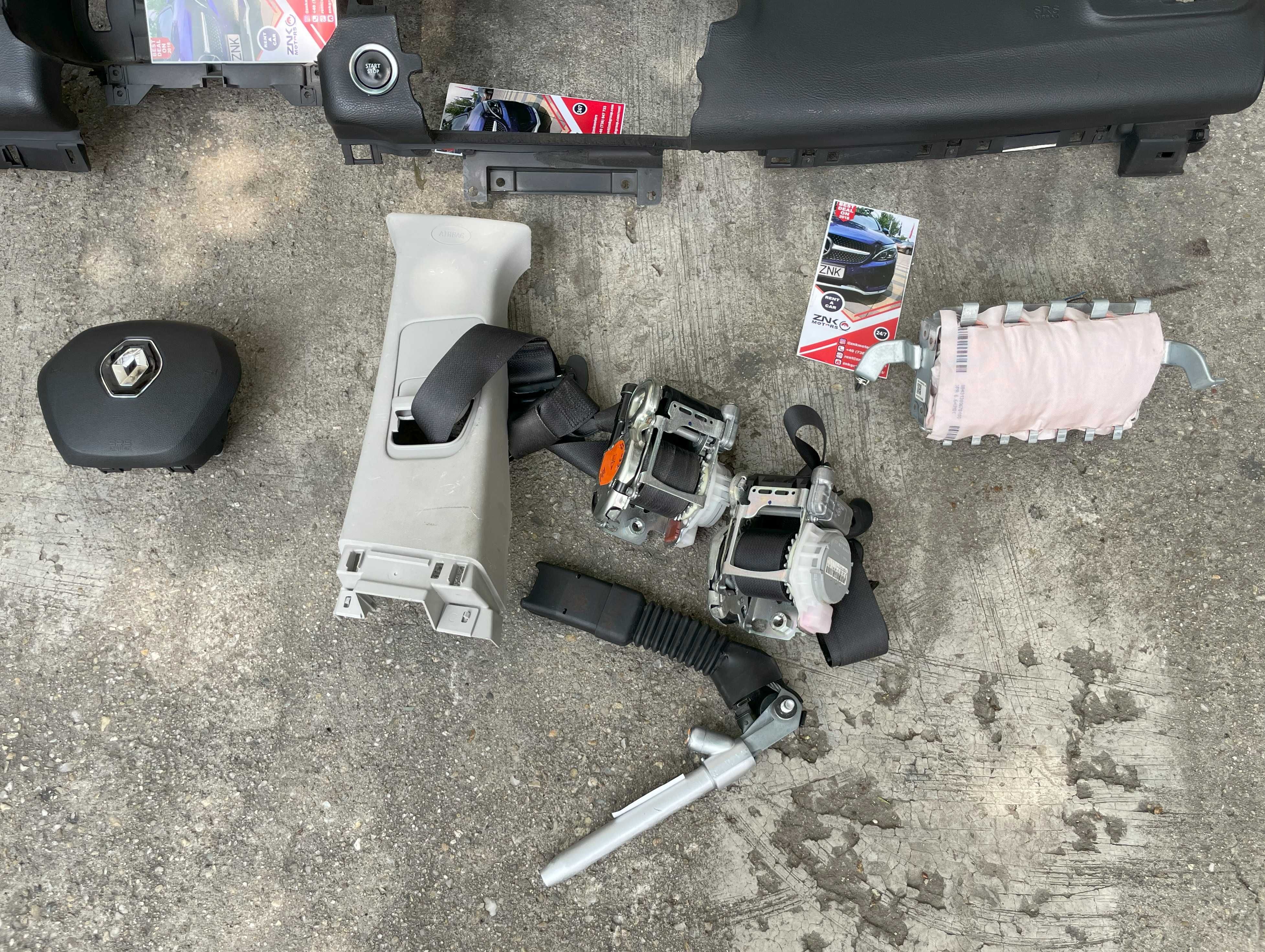 Renault Kadjar - plansa de bord - kit airbag volan pasager - centuri
