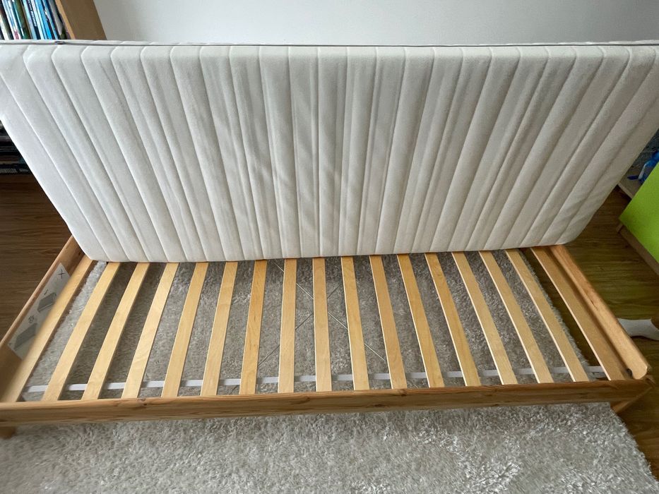 Pat cu 2 saltele, pin/Åfjäll fermă, 80x200 cm
