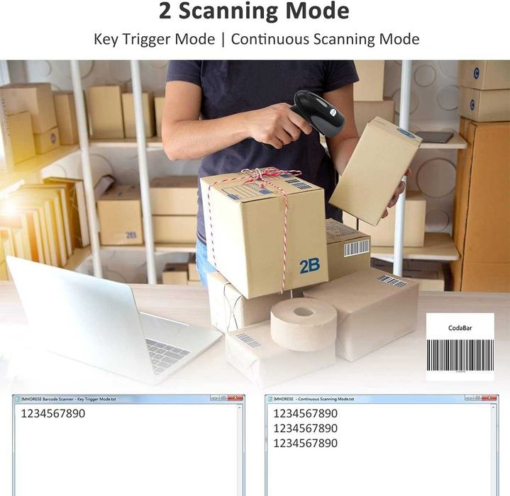 Безжичен баркод скенер IMHORESE 6150BT Android/iOS/Cellulare/Tablet