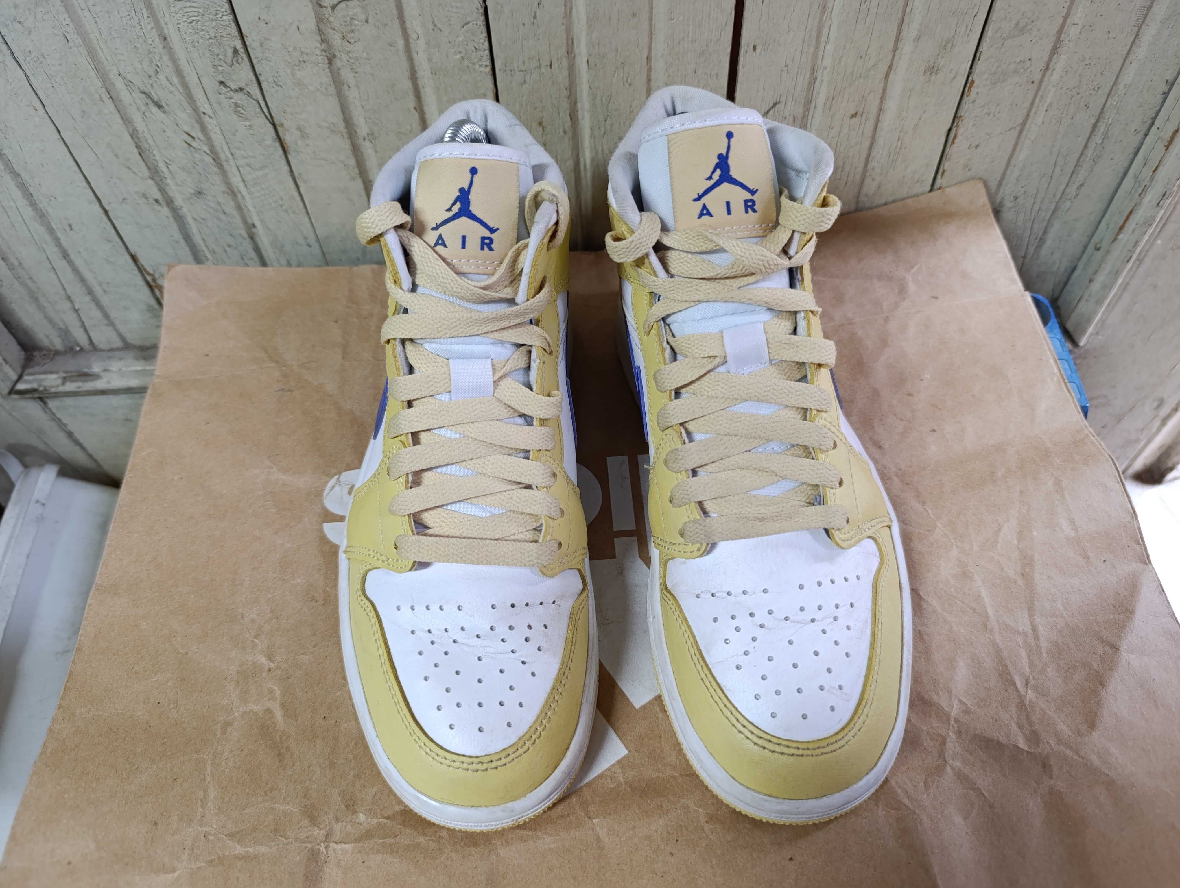 Jordan 1 Mid Lemon Wash Lapis''оригинални маратонки 37.5 номер
