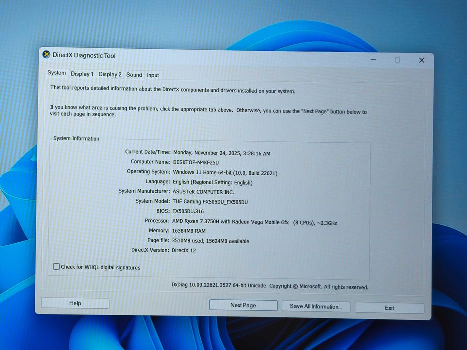 laptop gaming ASUS TUF FX505D ryzen 7 3750h 16gb gtx 1660Ti