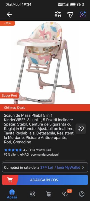 Scaun de masă bebe 6 luni +