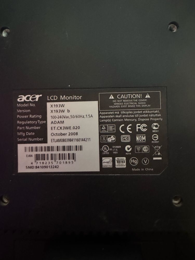 ACER LCD Monitor перфектно състояние