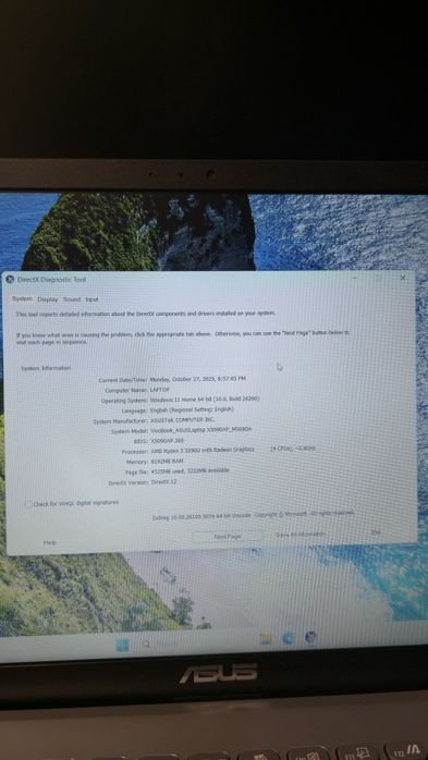 Vand Laptop Asus M509