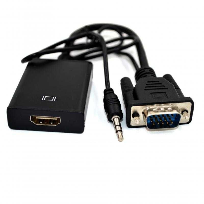 Мультимедийный конвертер VGA+аудио-HDMI, 5V 1A, Black новый