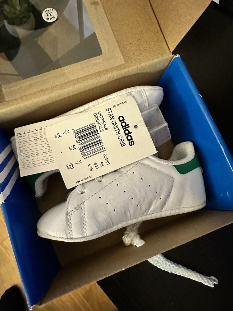 Adidas Stan Smith Crib - copii 1-2 ani , noi , piele , originali