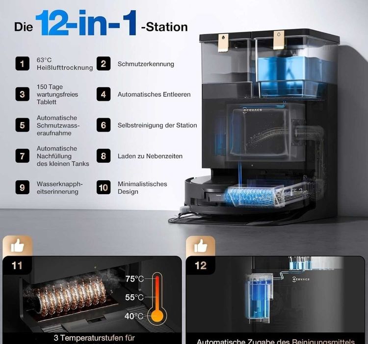 Робот прахосмукачка ECOVACS Deebot T50 Max Pro Omni