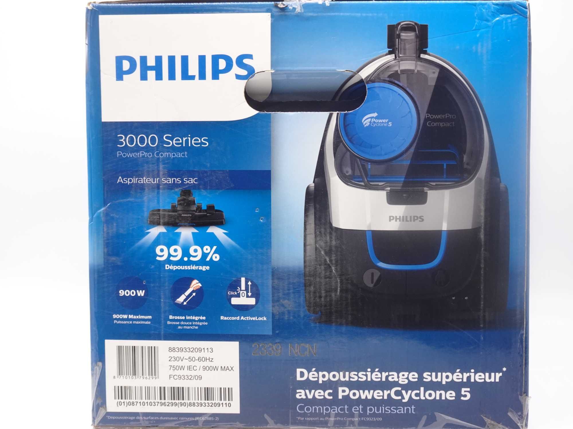 Aspirator fara sac Philips PowerPro Compact FC9331/09, 900W hard