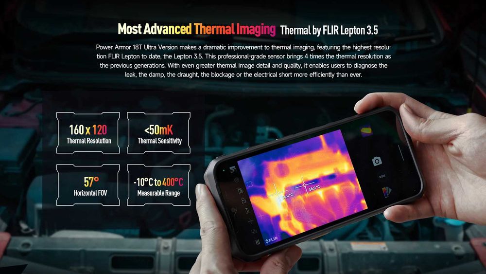 Vand telefon UleFone PowerArmor 18 T (hermal) pro Ultra version