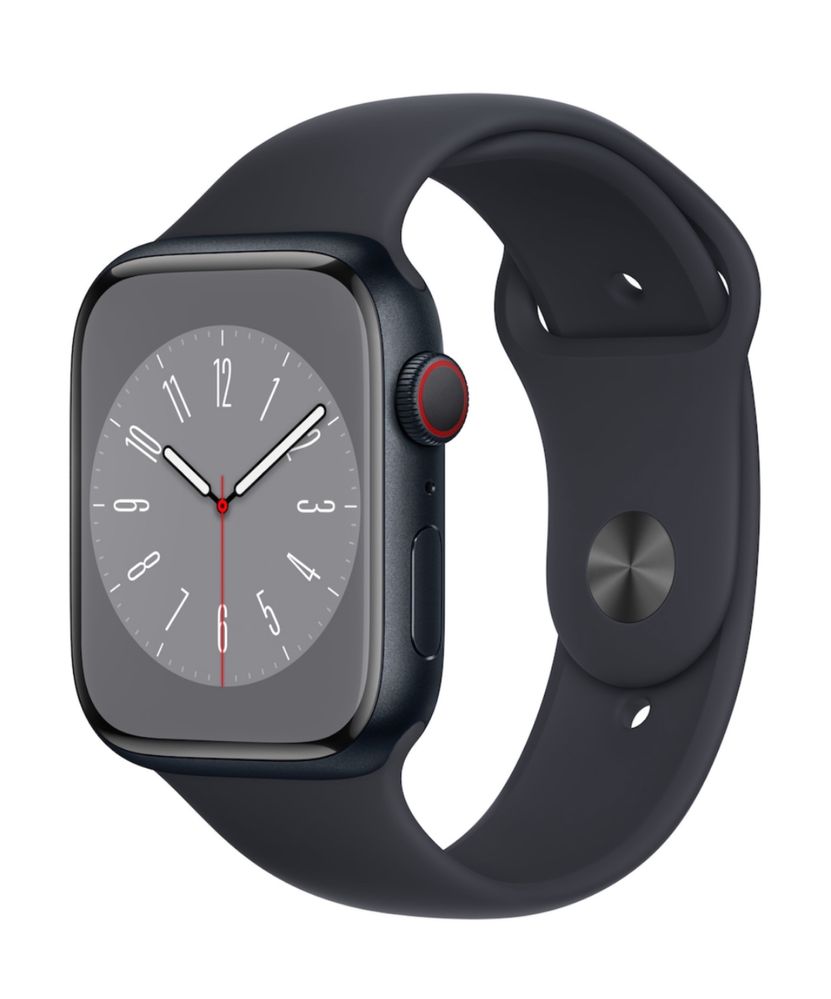 Apple Watch 8, GPS+Cellular, Carcasa Midnight, 45mm