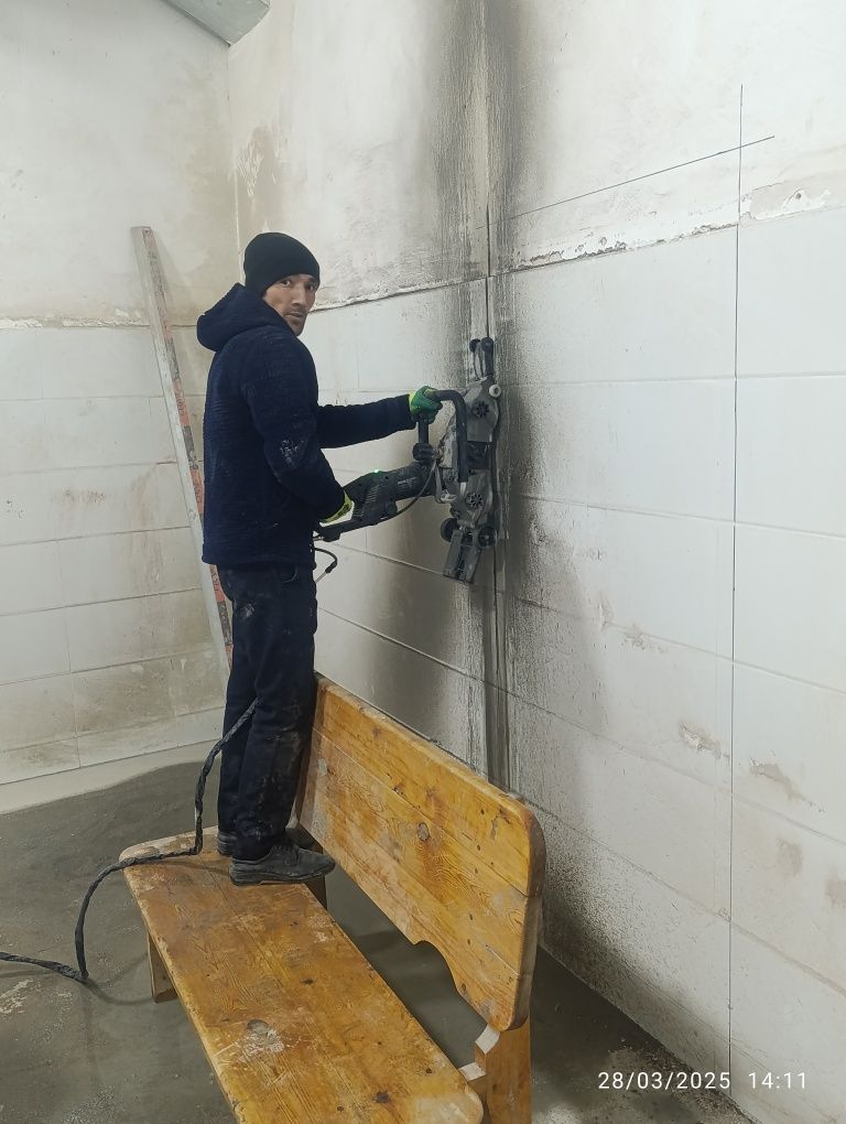 АЛМАЗНОЕ ВУРЕНИЯ Одбойный молоток Beton kesish teshish xizmatlari.