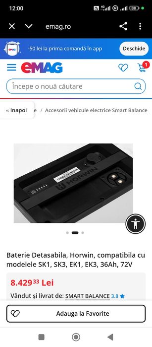 Baterie Scuter Detasabila, Horwin, compatibila cu modelele SK1, SK3, E