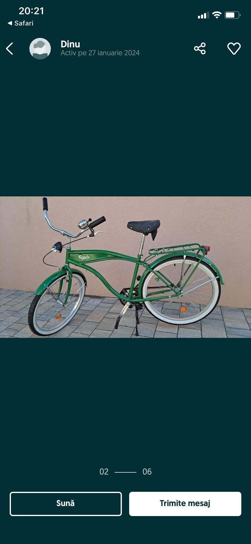 Vind bicicleta Neuser Cruiser , logo Carlsberg  ( noua )