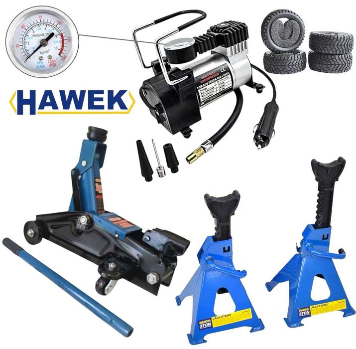 Крик 2 тона Стойки 3 тона и Компресор за въздух HAWEK 3в1