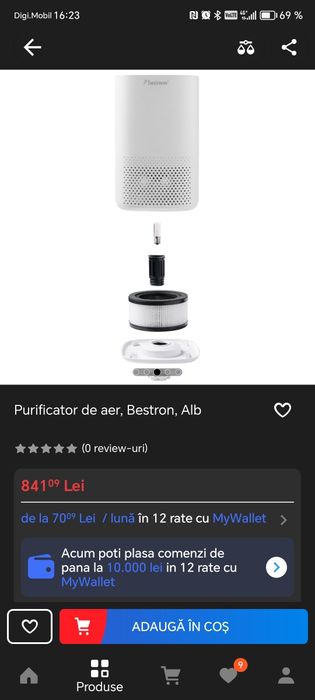 Vând purificator aer Bestron NOU