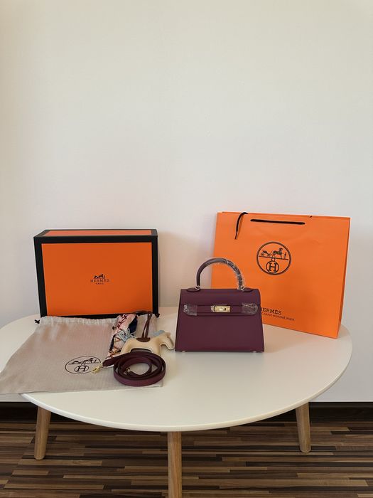 Geanta dama hermes kelly 19cm mov cadou c:69