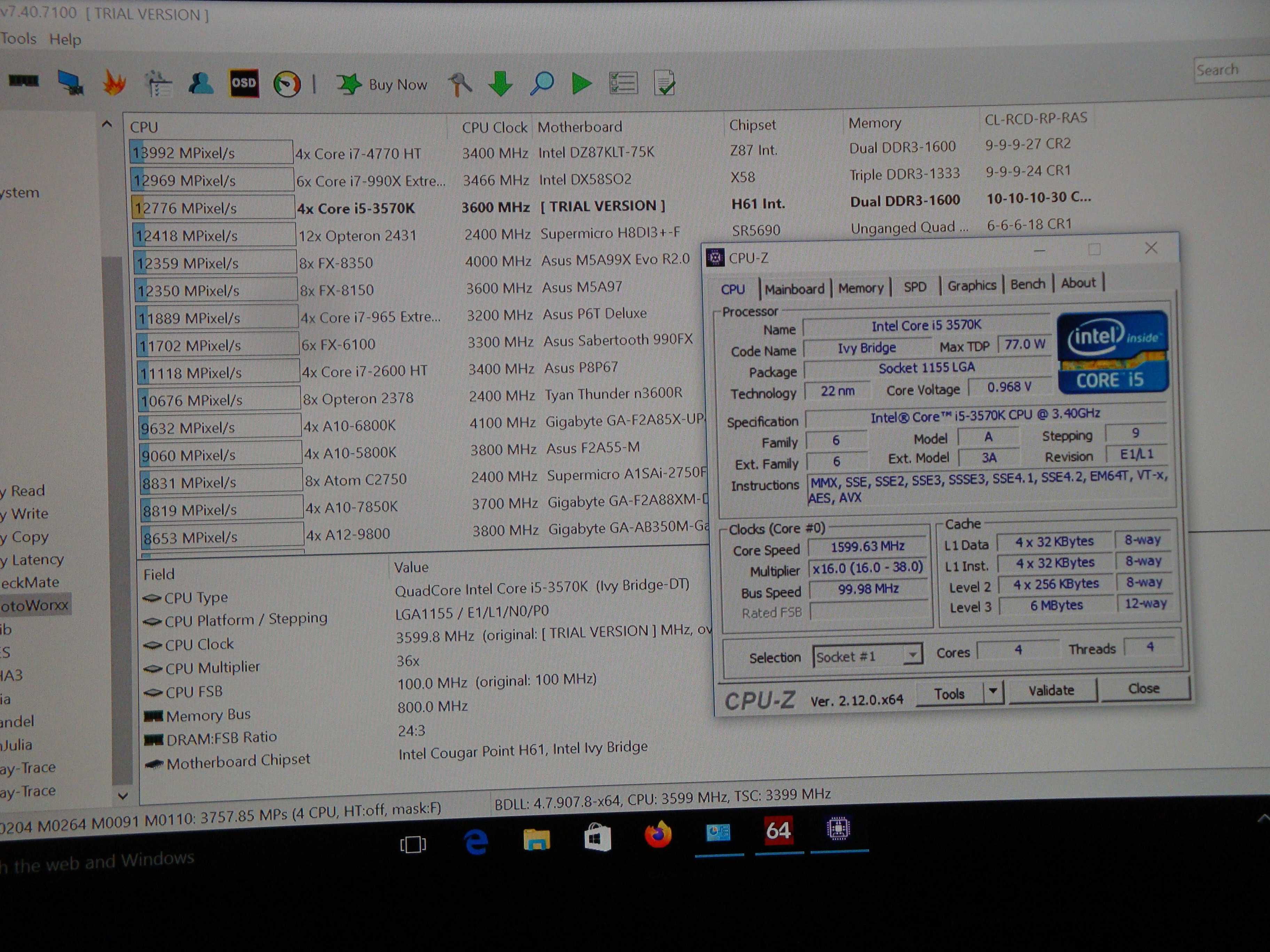 kit placa de baza Asus P8H61 mini iTX i5 3570k 8GB DDR3 HyperX