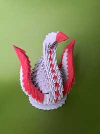 Фигурки в технике модульное оригами. Лебеди. Подарок. Поделки
