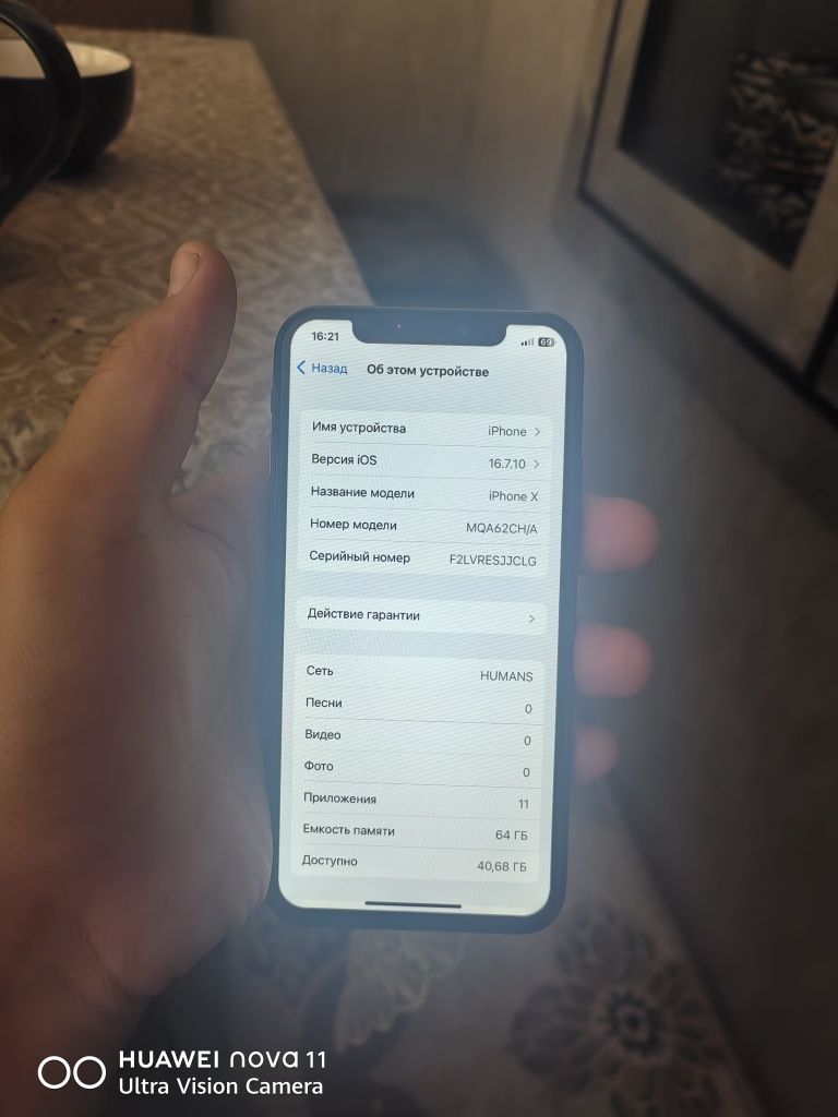iphone x bor xolati yaxshi 64 GB xotira