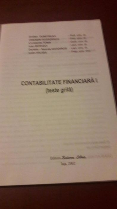 Contabilitate financiara - teste grila