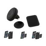 Suport auto pentru telefon Automax, magnetic, fixare grila ventilatie, negru, cauciucat