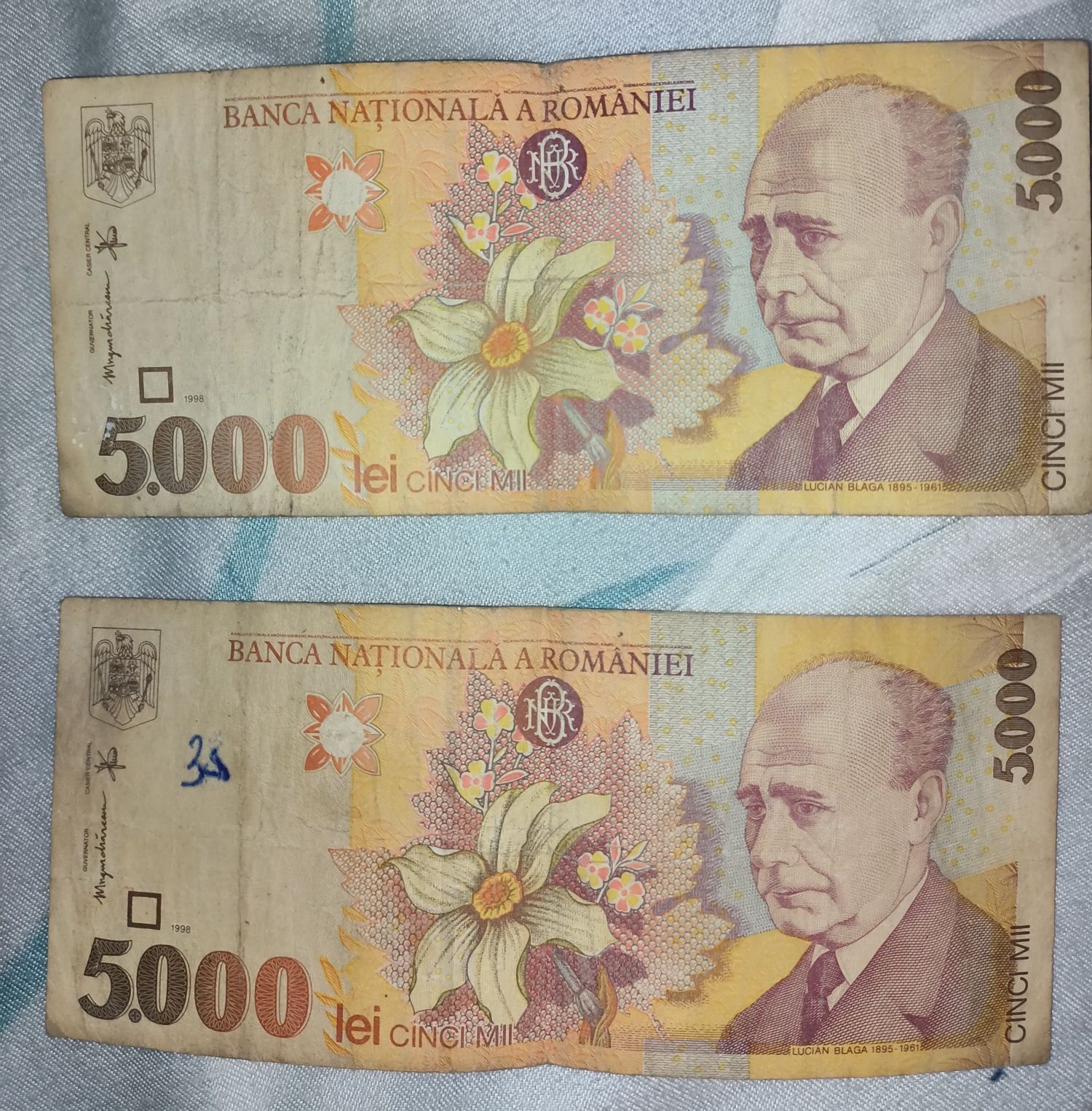 Bacnota de 5000 de lei ediția 1998