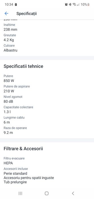 Aspirator fara sac Samsung
