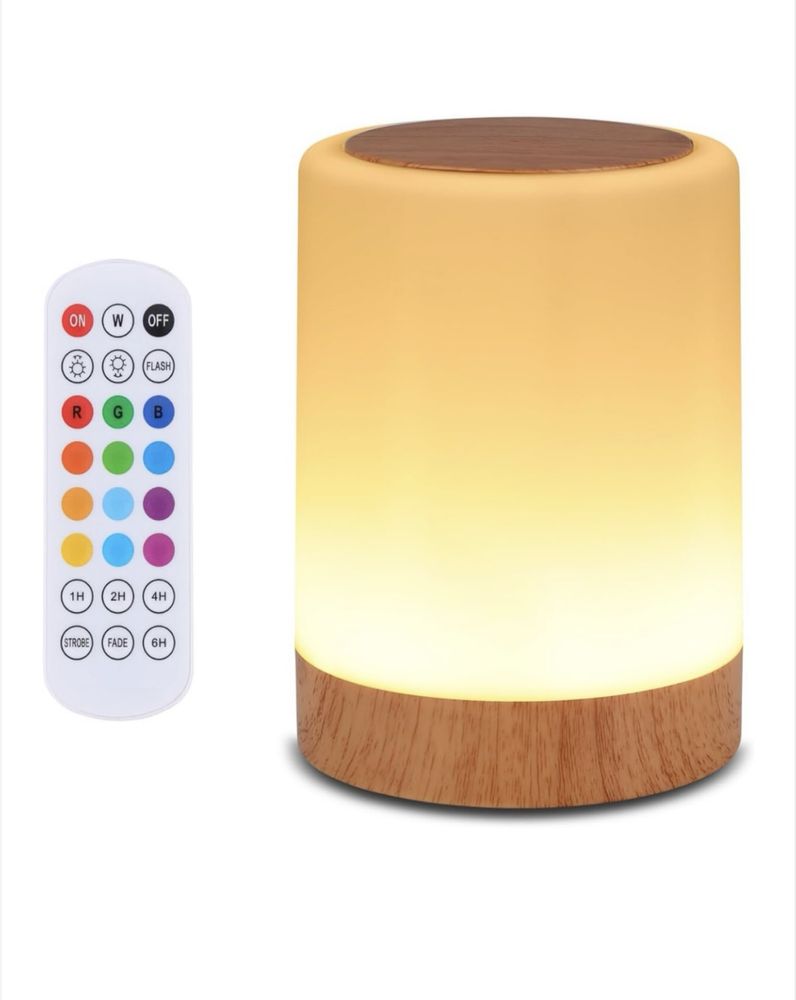 Тактилна нощна лампа, 13 RGB цвята и 5 нива на яркост